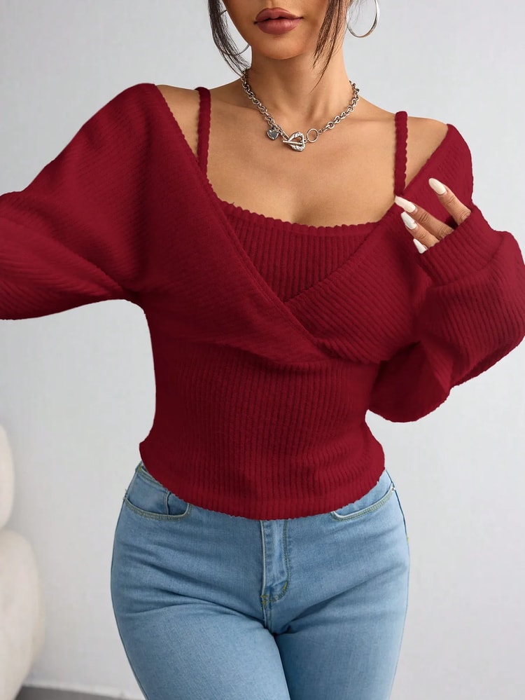 Womens Knitted Hoodie Casual Long Sleeve Top Breathable Regular Fit Pullovers