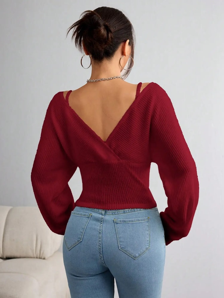 Womens Knitted Hoodie Casual Long Sleeve Top Breathable Regular Fit Pullovers