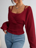 Womens Knitted Hoodie Casual Long Sleeve Top Breathable Regular Fit Pullovers