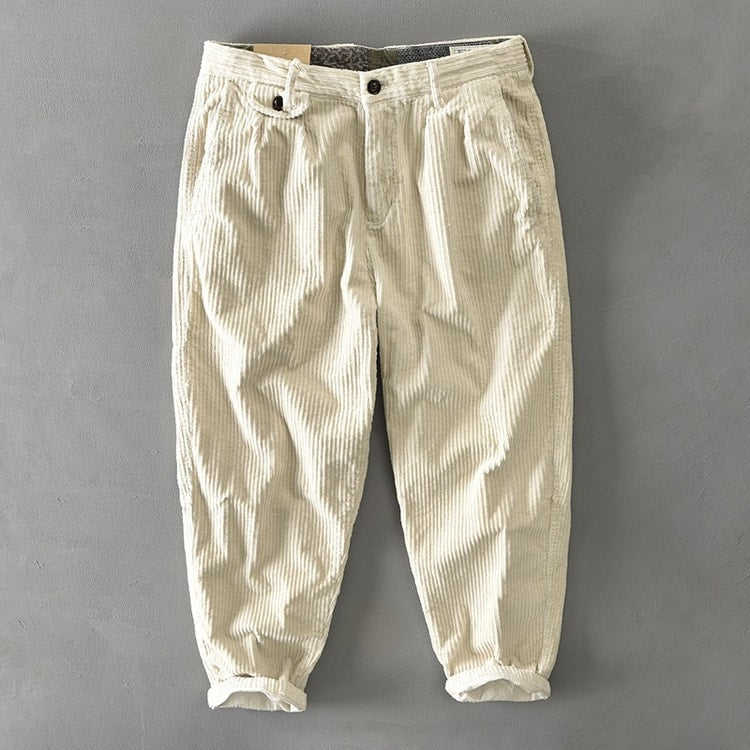Men's Baggy Corduroy Pants, Thick Heavy Casual Trousers for Autumn Winter