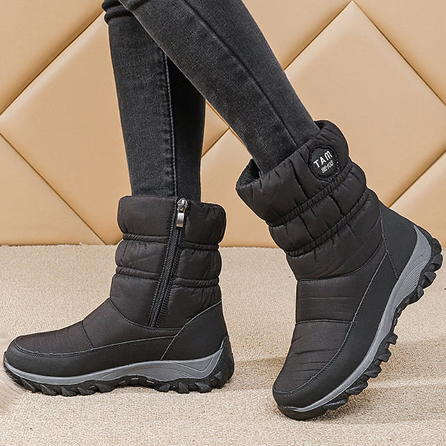 Trendy Boots Woman Snow New Shoes Women Platform Woman Shoes Fashion Waterproof Mid High Boots Platform Winter Girls