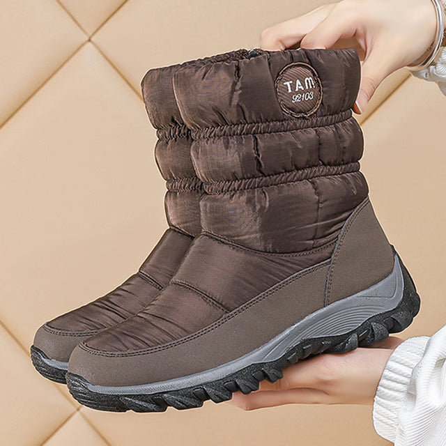 Trendy Boots Woman Snow New Shoes Women Platform Woman Shoes Fashion Waterproof Mid High Boots Platform Winter Girls