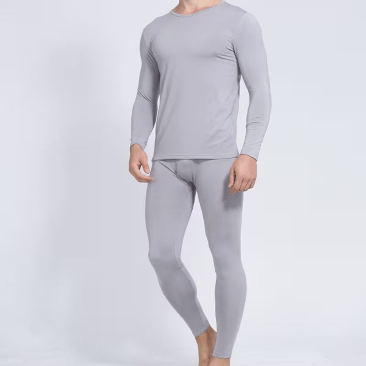 Mens Thermal Underwear Set Long Sleeve Top and Bottom