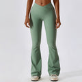 High Waist Flare Leggings, Women Yoga Pants with Wide Leg, Gym Workout Fitness Flared Pant, Latin Dance Trousers